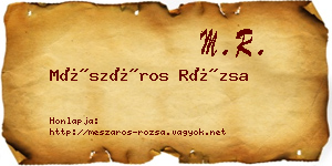 Mészáros Rózsa névjegykártya