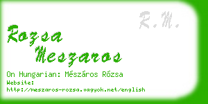 rozsa meszaros business card