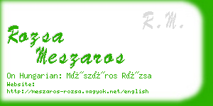 rozsa meszaros business card